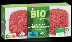 4 biftecks hachés bio (100g) pur boeuf*Picard Outlet