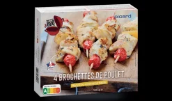4 brochettes de poulet mariné au citron et au basilic*Picard
