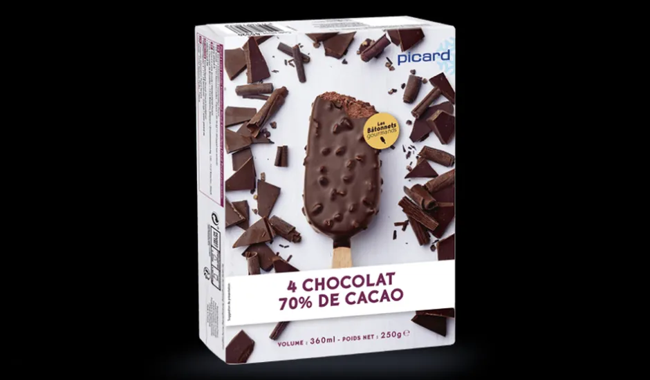 4 bâtonnets chocolat 70% de cacao-fèves de cacao*Picard New