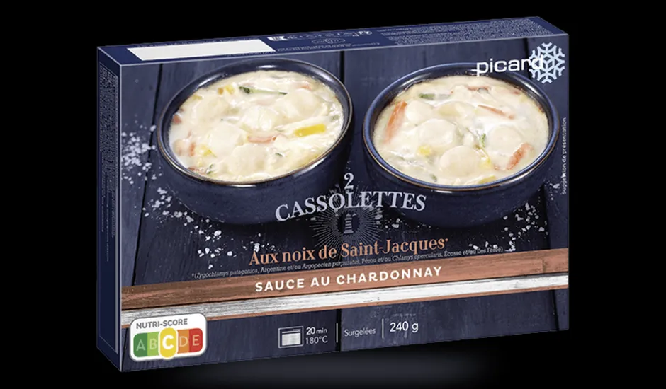 2 cassolettes aux Saint-Jacques*, sauce Chardonnay*Picard Discount