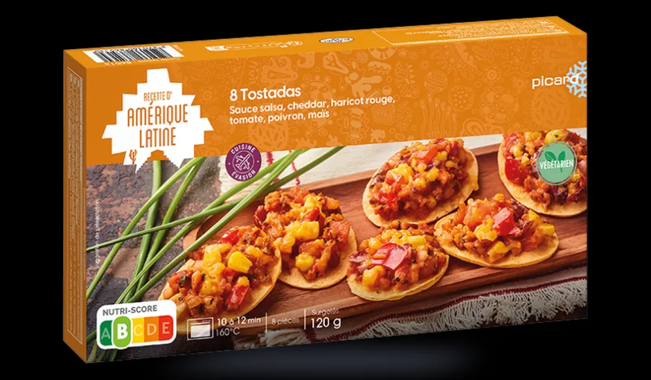 8 tostadas sce salsa,cheddar,haricot rouge,tomate*Picard Clearance