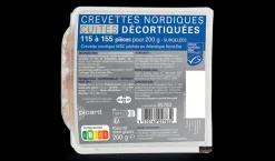 Crevettes nordiques cuites décortiquées MSC*Picard Discount