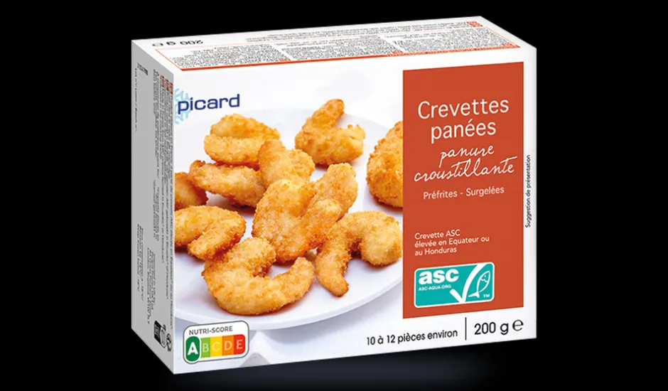Crevettes panées, 10 à 12 pièces, élevées Equateur*Picard Clearance
