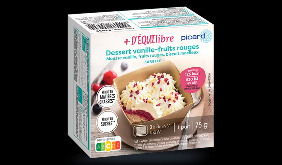 Dessert vanille-fruits rouges,biscuit moelleux*Picard Discount