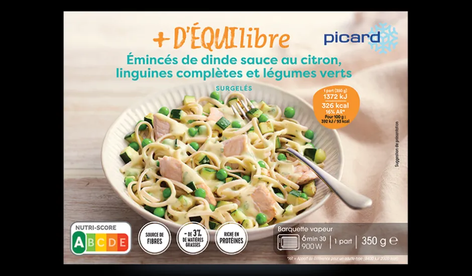 Emincés de dinde sauce au citron, linguine complète et légumes verts*Picard Sale