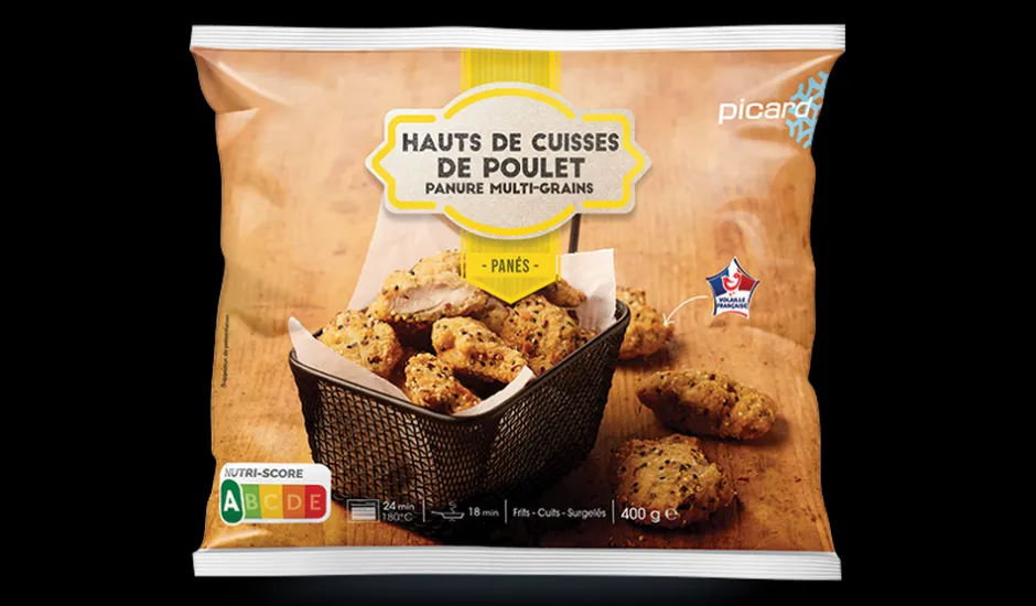 Hauts de cuisses de poulet,panure multi-grains*Picard Discount