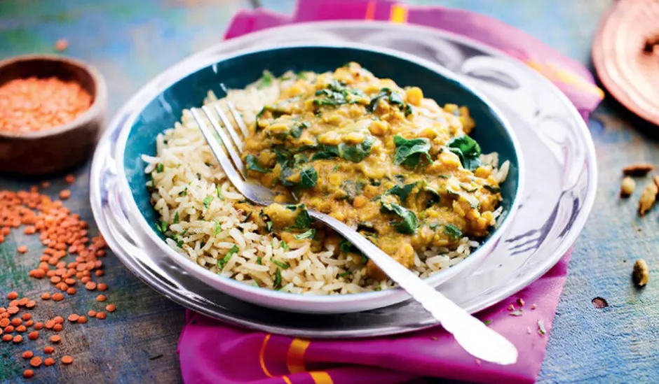 Palak Dal, lentilles épinards riz*Picard