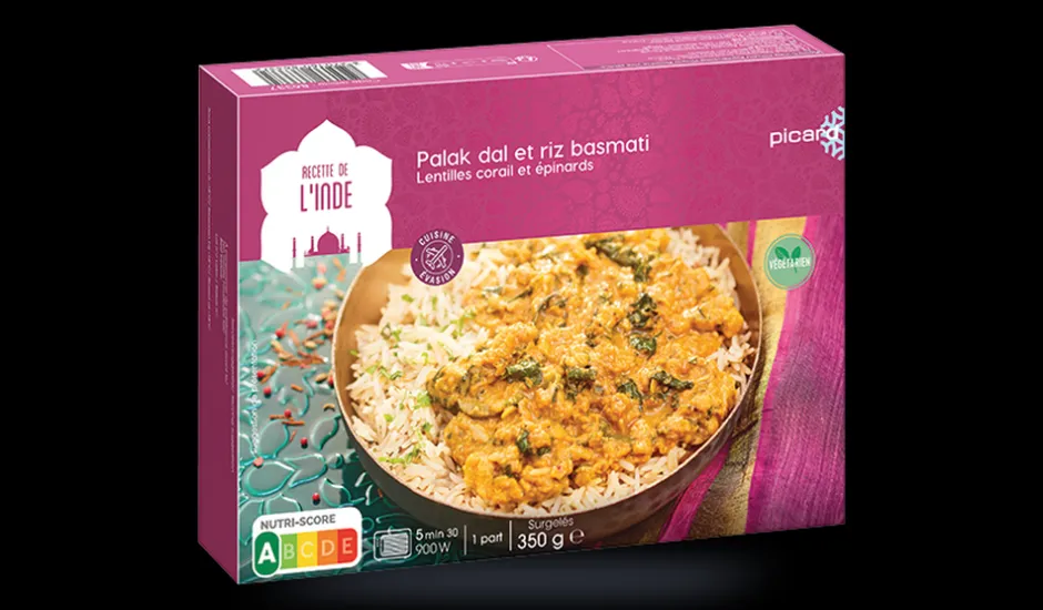 Palak Dal, lentilles épinards riz*Picard