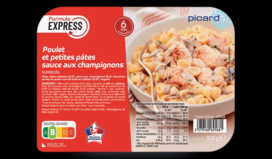 Poulet et petites pâtes sauce aux champignons*Picard Outlet