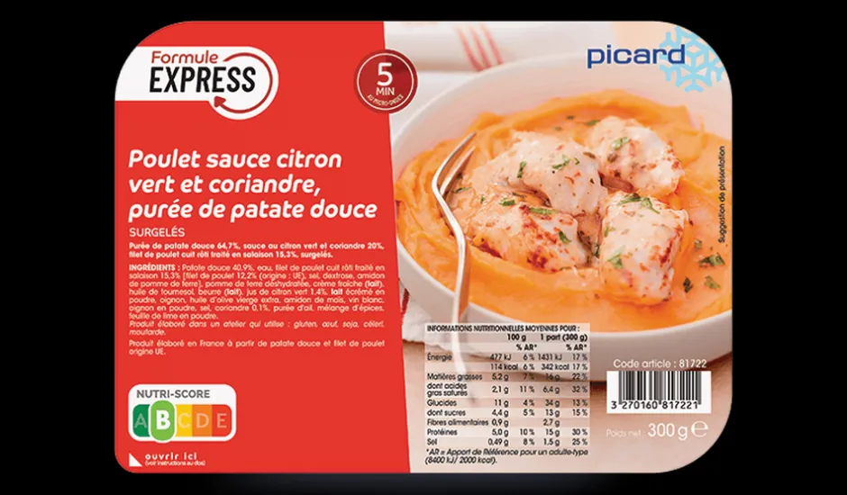Poulet sauce citron vert, purée de patate douce*Picard Best