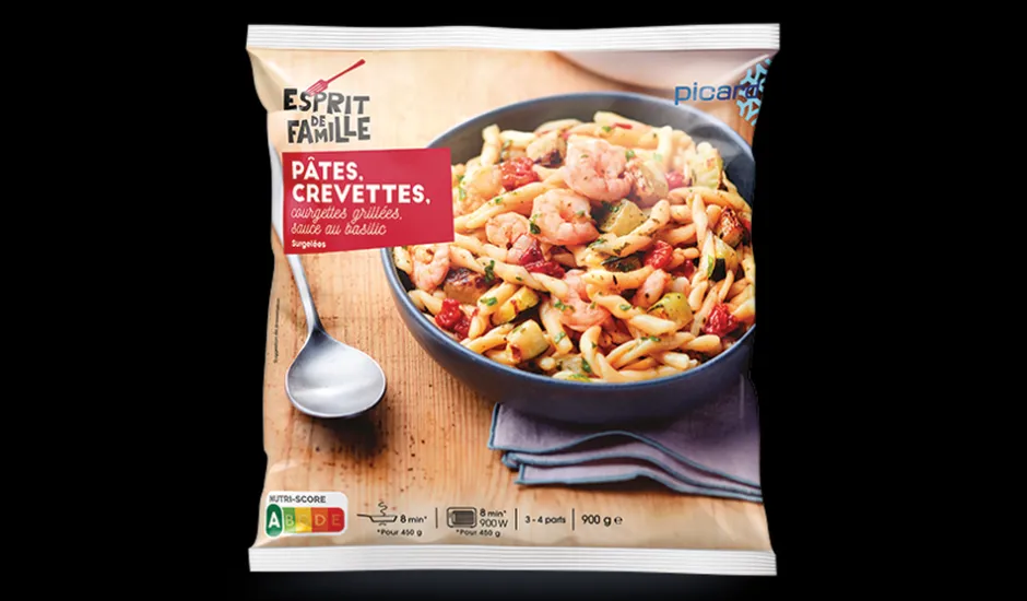 Pâtes, crevettes, courgettes grillées, sauce au basilic*Picard Outlet