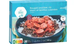 Rougail saucisse, riz blanc et lentilles cuisinées*Picard New