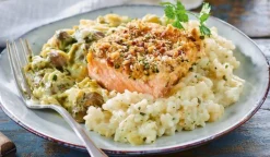 Saumon en croûte d'amande, risotto*Picard Clearance