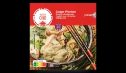 Soupe wonton bouillon légumes, raviolis crevettes*Picard Sale